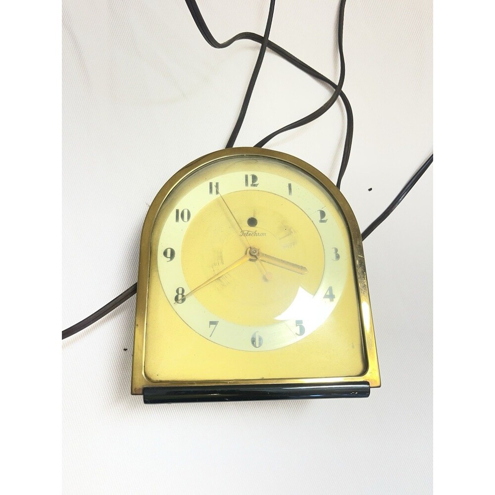 Telechron 4F67N Art Deco Electric Clock Original Cord Vintage EUC